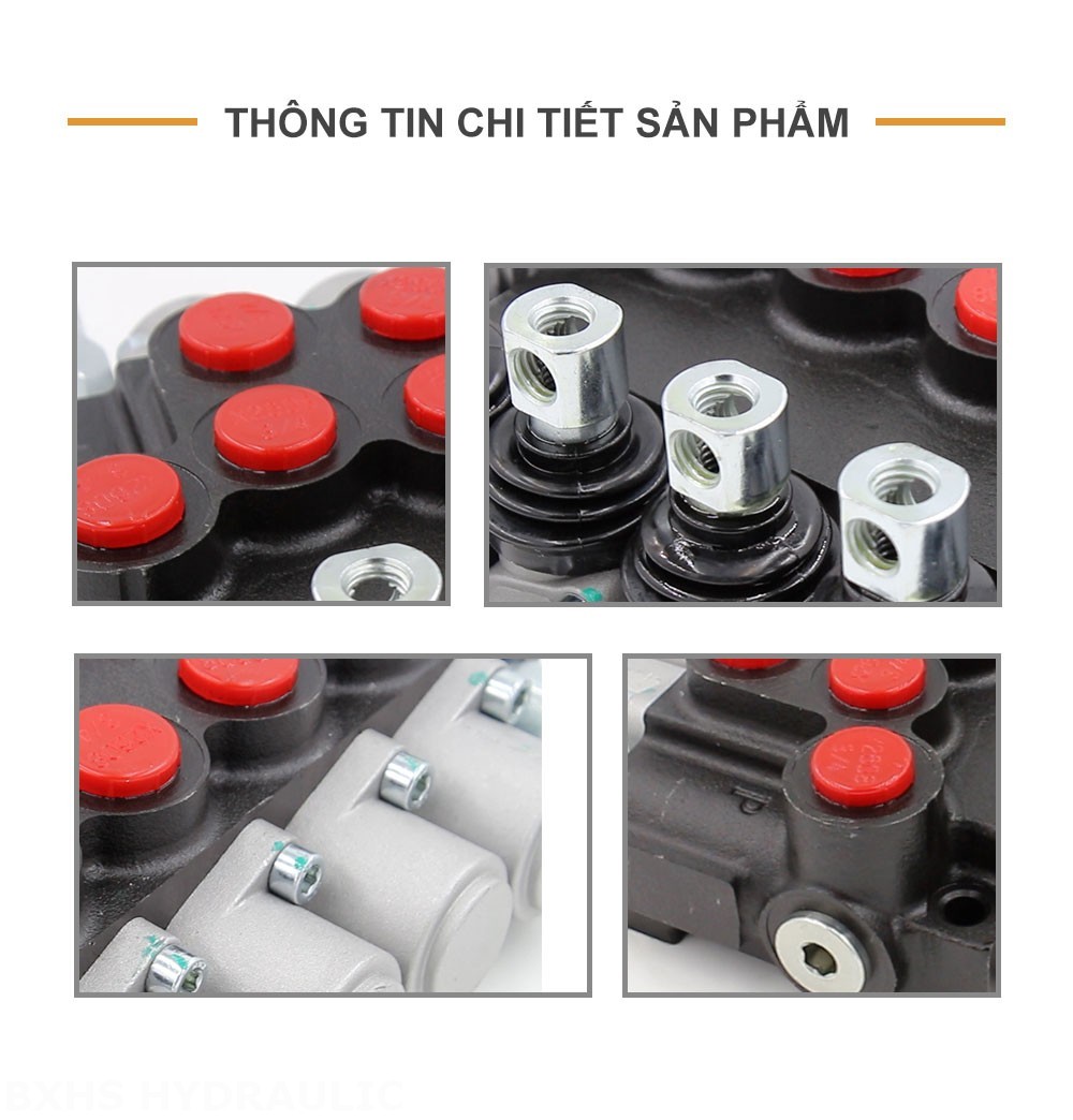 P40-U34-U78 Điều khiển thủ công Xy lanh 5 Van định hướng khối liền