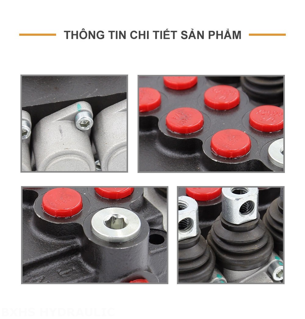 P40-U34-U78 Điều khiển thủ công Xy lanh 5 Van định hướng khối liền