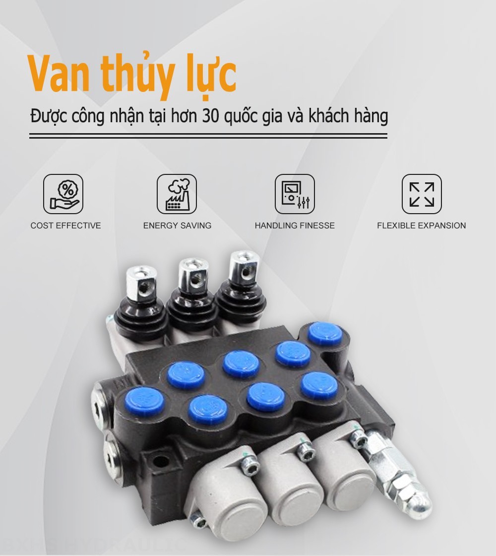 P40-U78 Điều khiển thủ công Xy lanh 3 Van định hướng khối liền