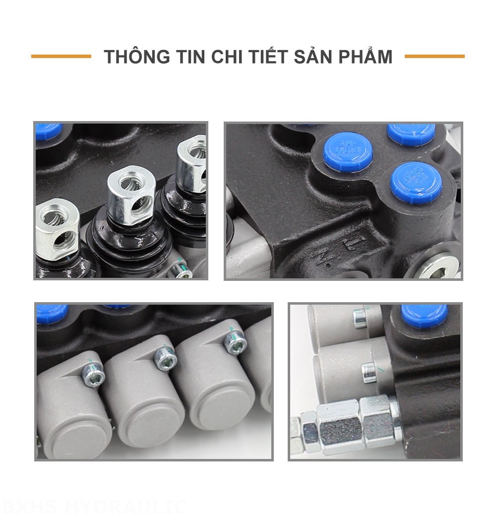 P40-U78 Điều khiển thủ công Xy lanh 5 Van định hướng khối liền