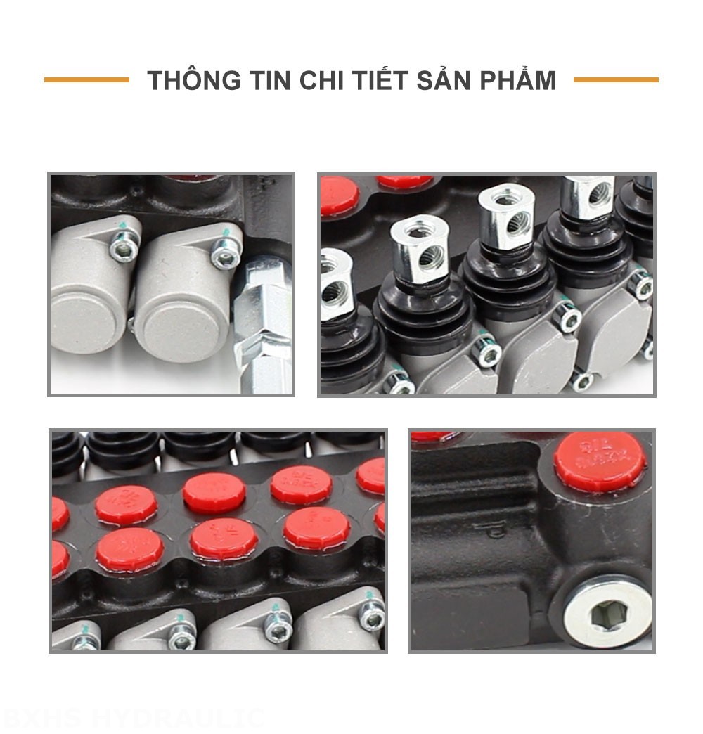 P40-U78 Điều khiển thủ công Xy lanh 7 Van định hướng khối liền