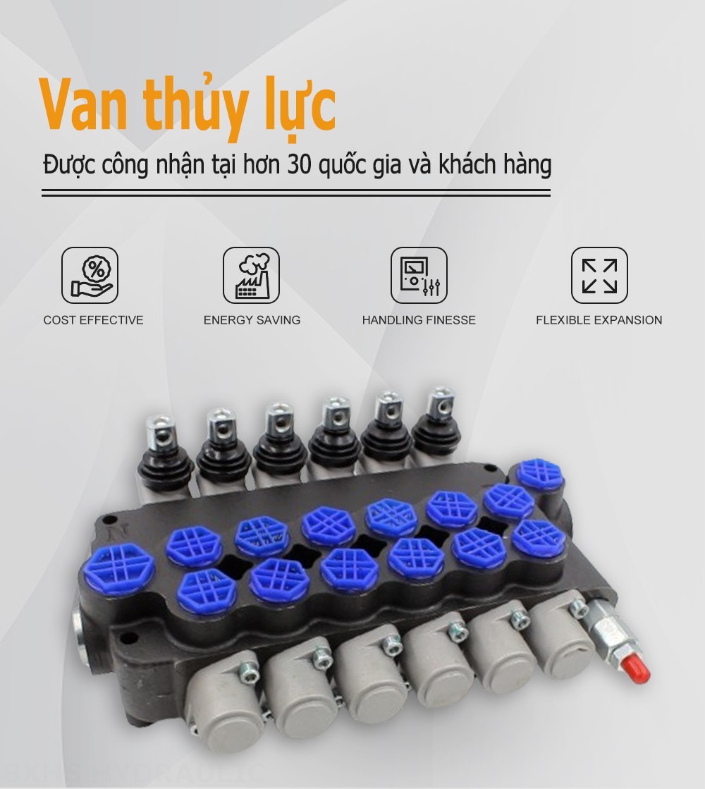 P80-AQF-G12-G34-OT Điều khiển thủ công Xy lanh 6 Van định hướng khối liền