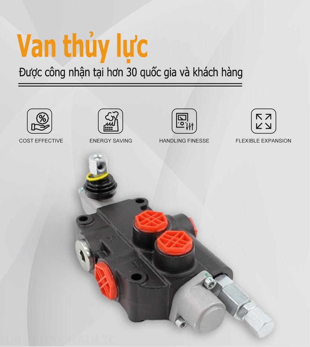 P80-G12-1OW Điều khiển thủ công Xy lanh 1 Van định hướng khối liền