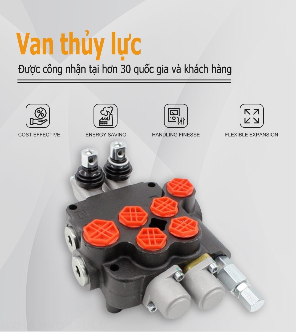 P80-G12-G34-2OT Điều khiển thủ công Xy lanh 2 Van định hướng khối liền