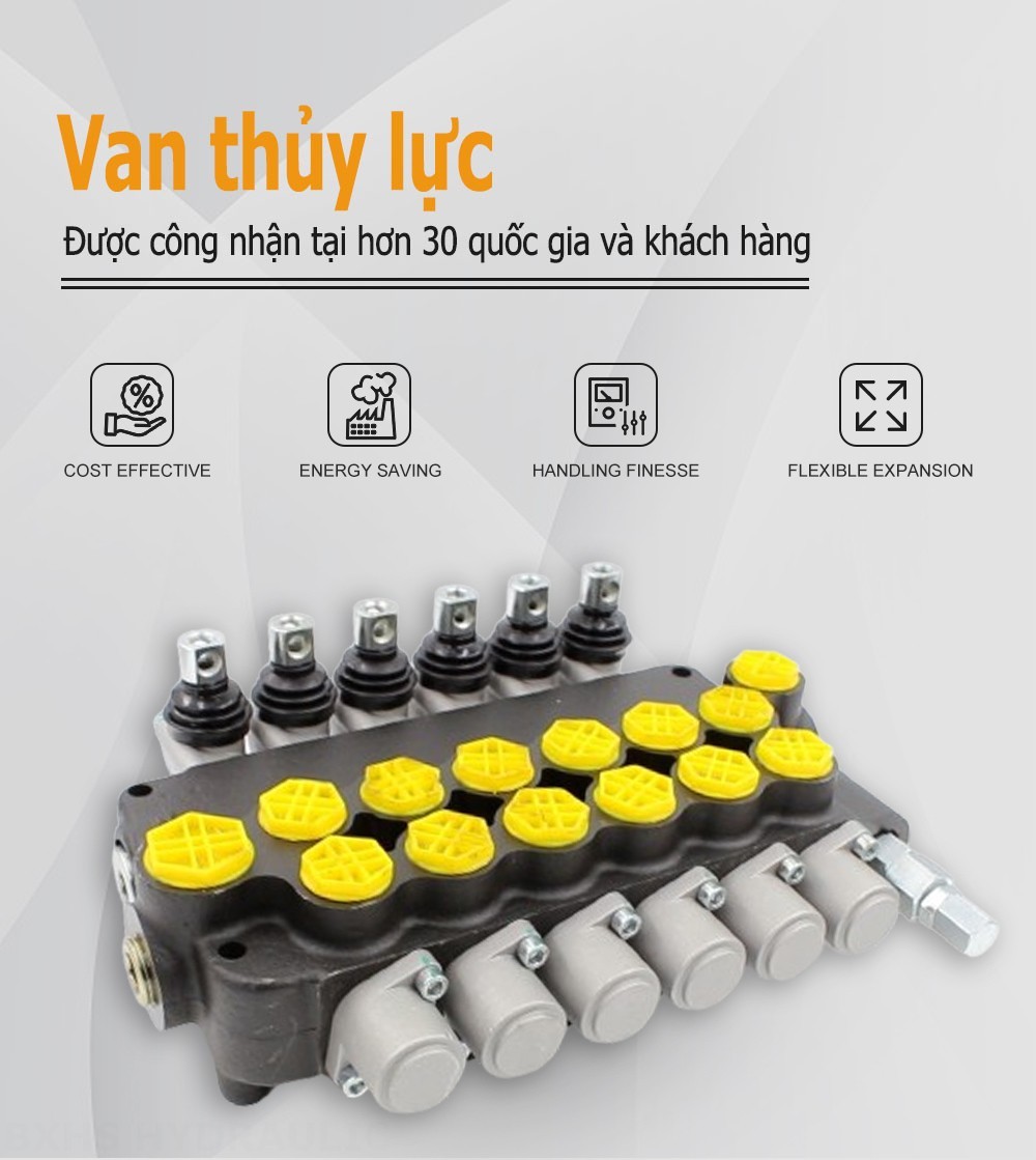 P80-G12-G34-6OT Điều khiển thủ công Xy lanh 6 Van định hướng khối liền