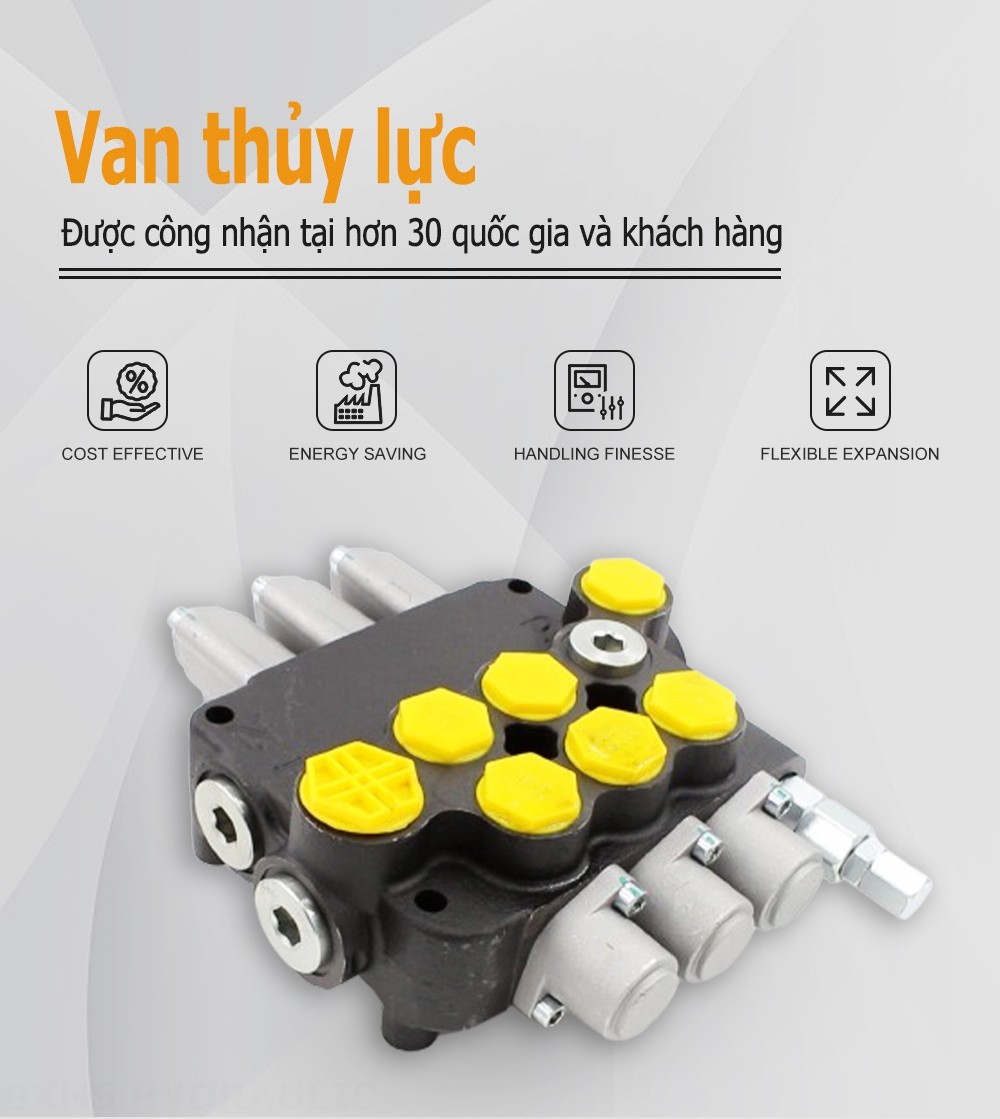 P80-G12-G34-AT-2OT Điều khiển thủ công Xy lanh 3 Van định hướng khối liền