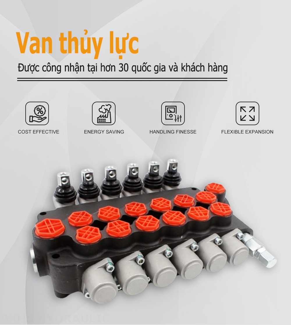 P80-G12-G34-OT Điều khiển thủ công Xy lanh 6 Van định hướng khối liền