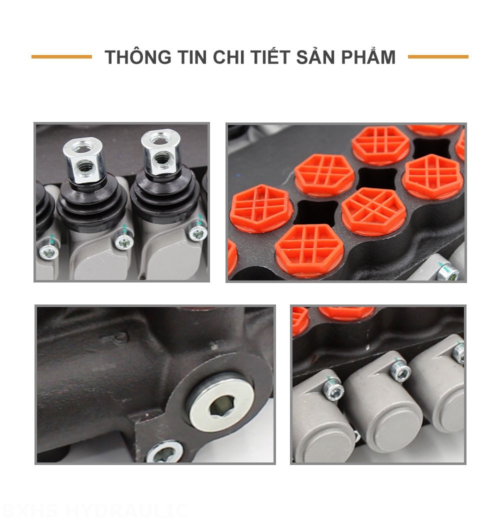 P80-G12-G34-OT Điều khiển thủ công Xy lanh 6 Van định hướng khối liền