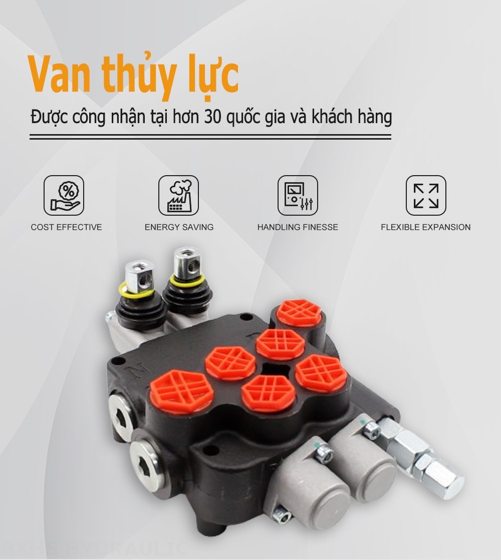 P80-G12-G34-OW Điều khiển thủ công Xy lanh 2 Van định hướng khối liền