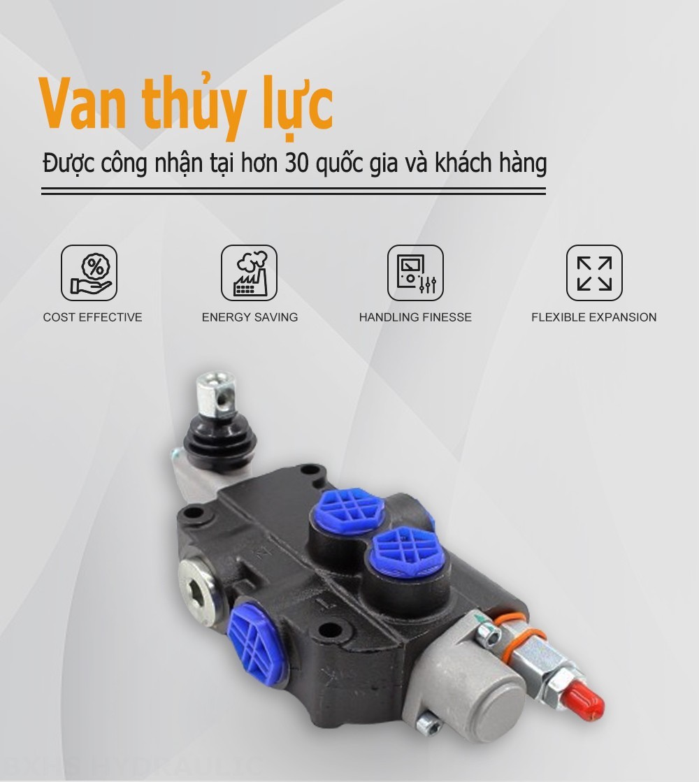 P80-G12-G34 Điều khiển thủ công Xy lanh 1 Van định hướng khối liền