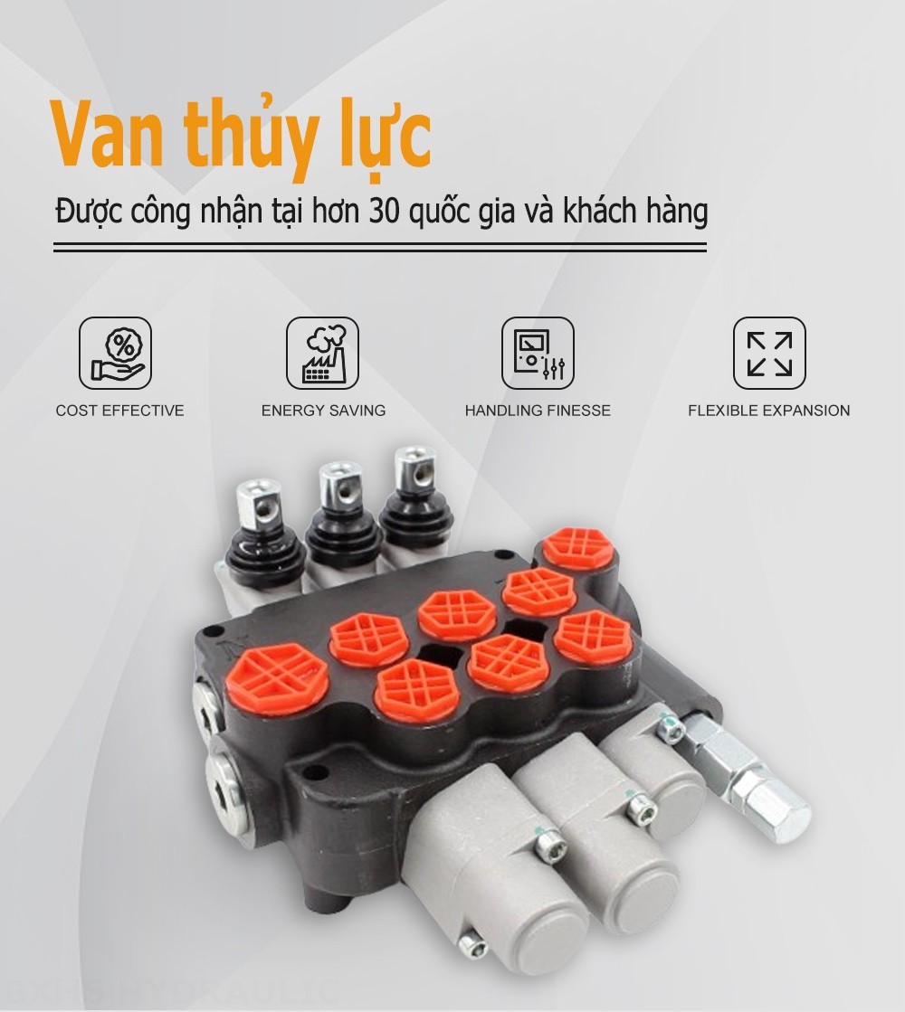 P80-G12-G34 Điều khiển thủ công Xy lanh 2 Van định hướng khối liền