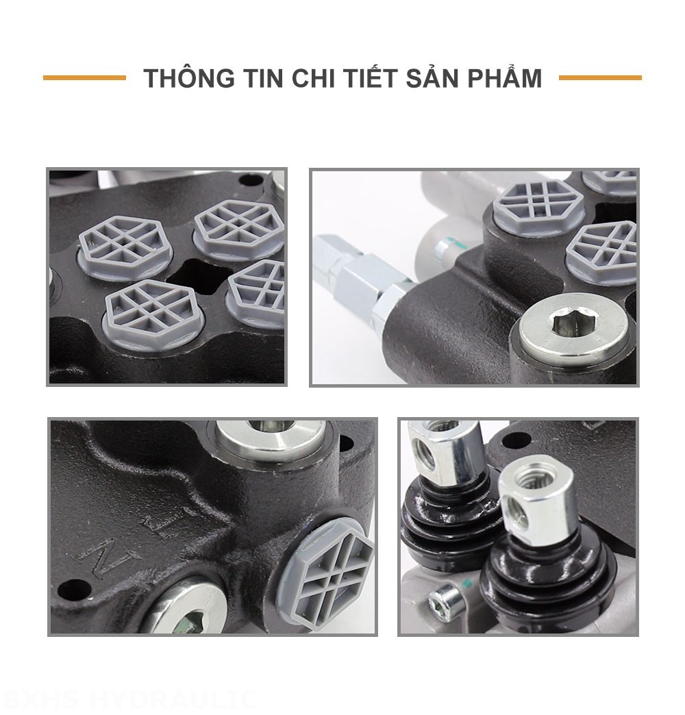 P80-G12-G34 Điều khiển thủ công Xy lanh 2 Van định hướng khối liền