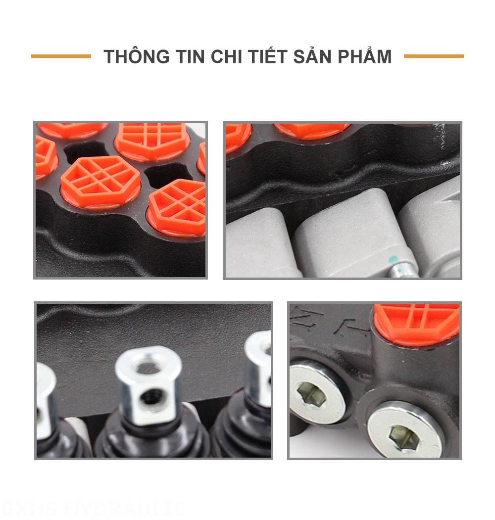 P80-G12-G34 Điều khiển thủ công Xy lanh 3 Van định hướng khối liền