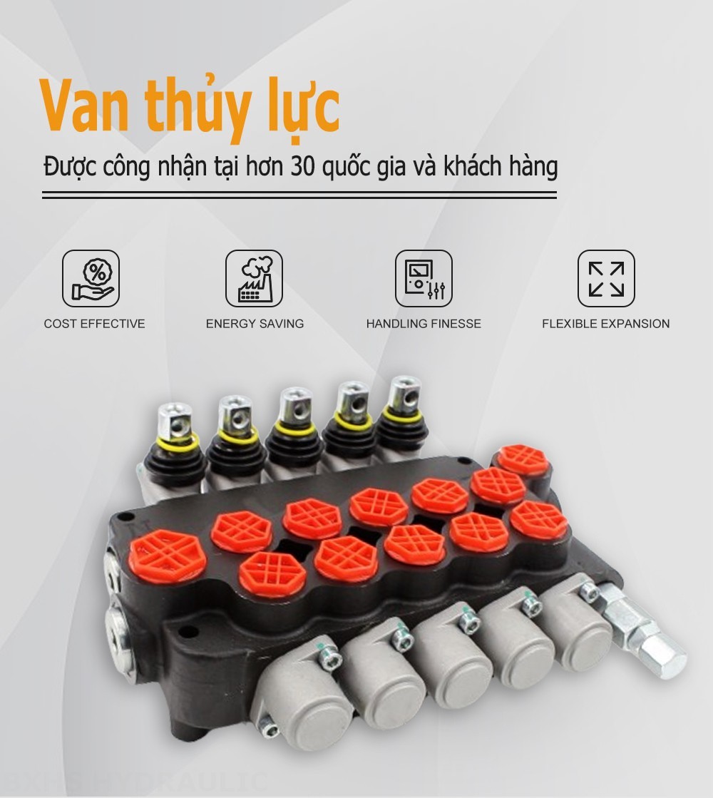 P80-G12-G38-OW Điều khiển thủ công Xy lanh 5 Van định hướng khối liền