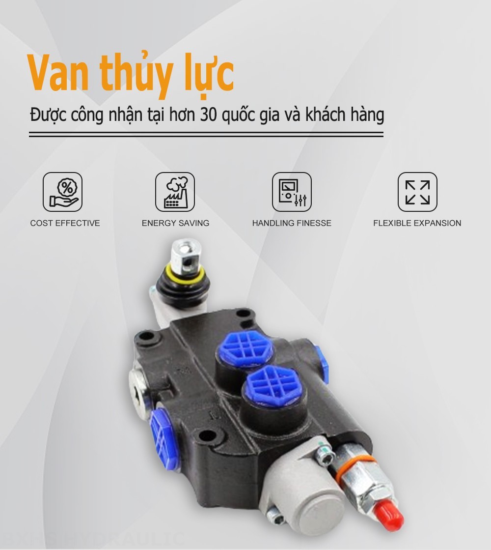 P80-G12-OW Điều khiển thủ công Xy lanh 1 Van định hướng khối liền