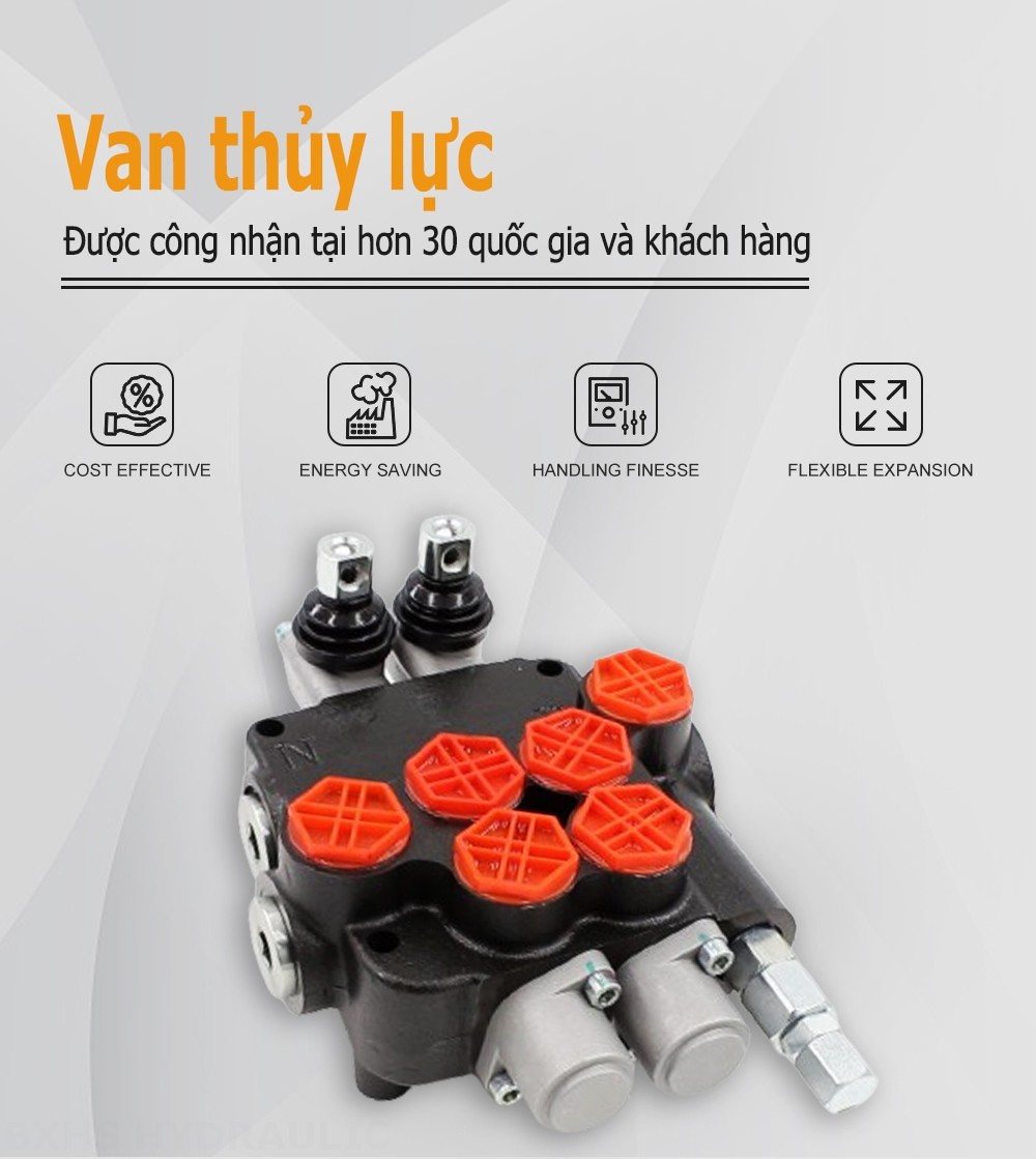 P80-G34-2OT Điều khiển thủ công Xy lanh 2 Van định hướng khối liền