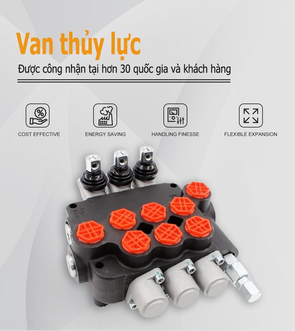 P80-G34-3OT Điều khiển thủ công Xy lanh 3 Van định hướng khối liền