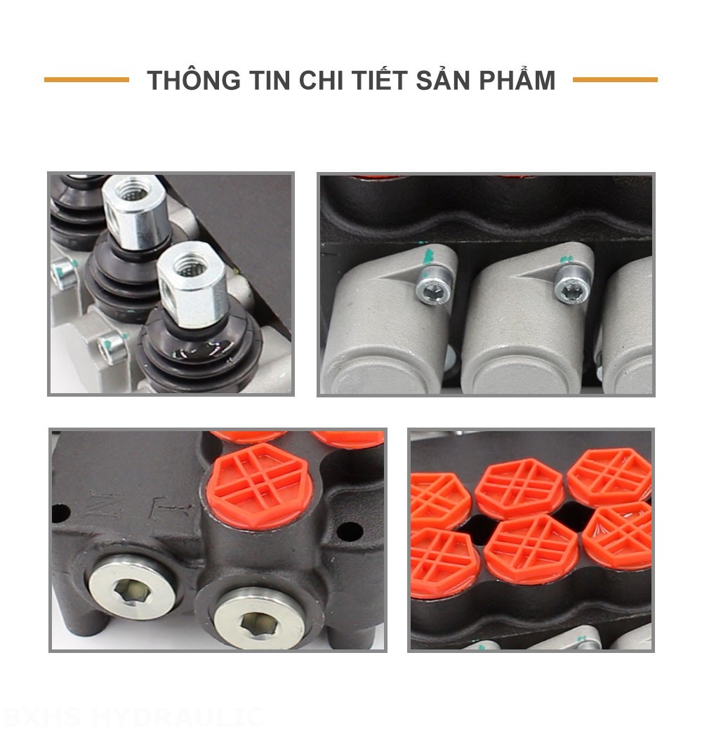 P80-G34-4OT Điều khiển thủ công Xy lanh 4 Van định hướng khối liền