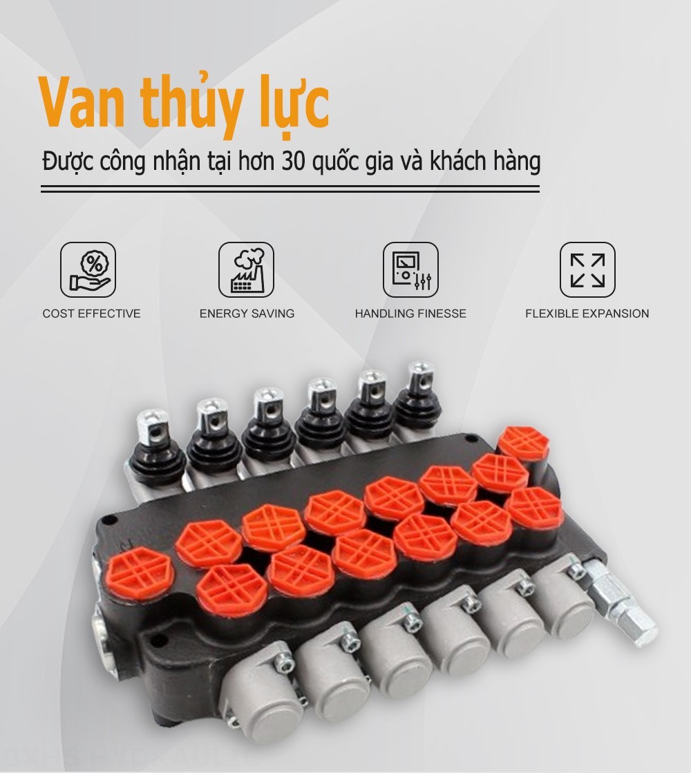 P80-G34-6OT Điều khiển thủ công Xy lanh 6 Van định hướng khối liền