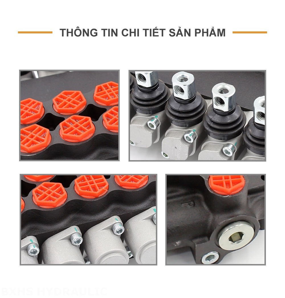 P80-G34-7OT Điều khiển thủ công Xy lanh 7 Van định hướng khối liền