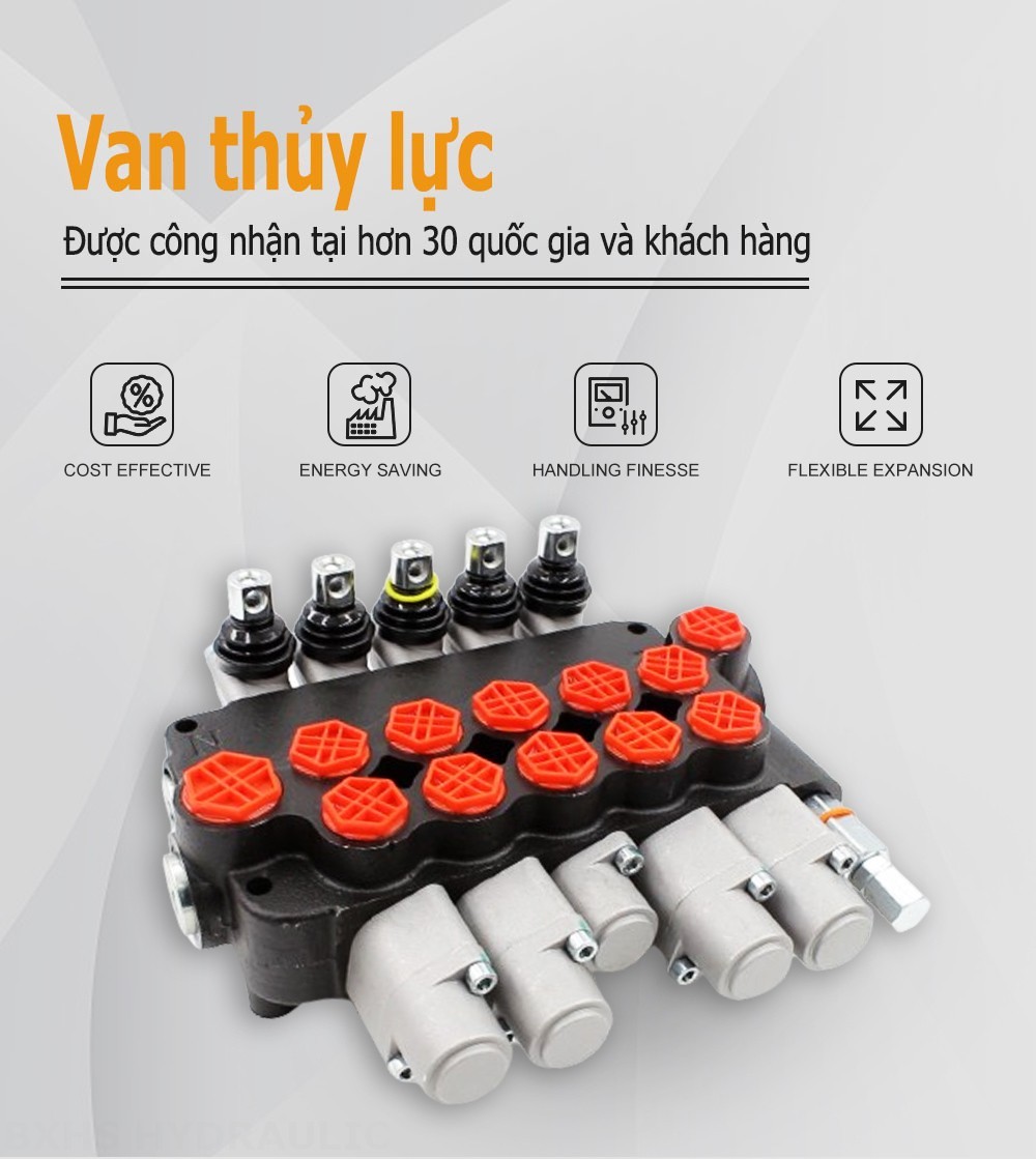 P80-G34-G12-2OT-YW-2OT Điều khiển thủ công Xy lanh 5 Van định hướng khối liền