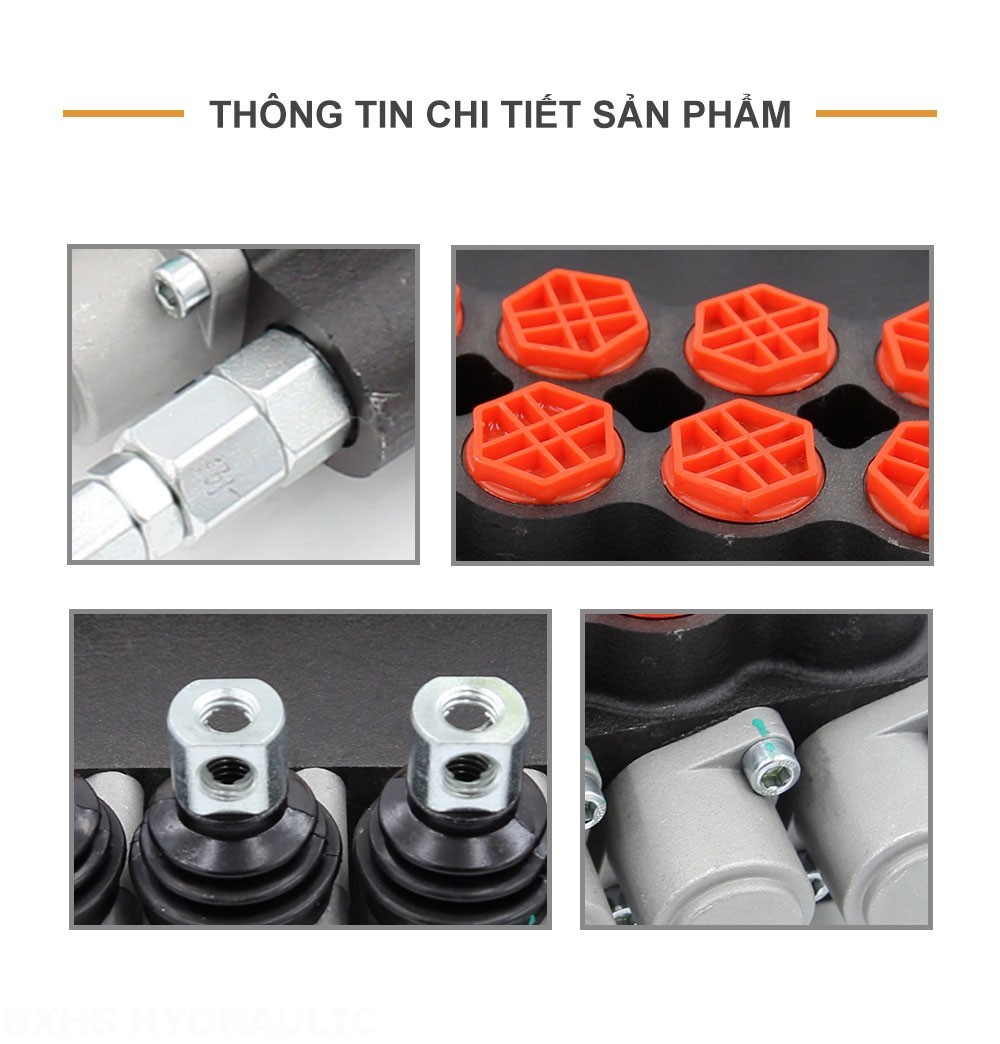 P80-G34-G12-4OT Điều khiển thủ công Xy lanh 4 Van định hướng khối liền