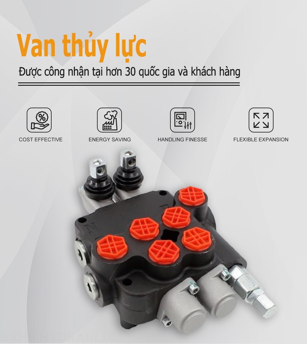 P80-G34-G12 Điều khiển thủ công Xy lanh 2 Van định hướng khối liền