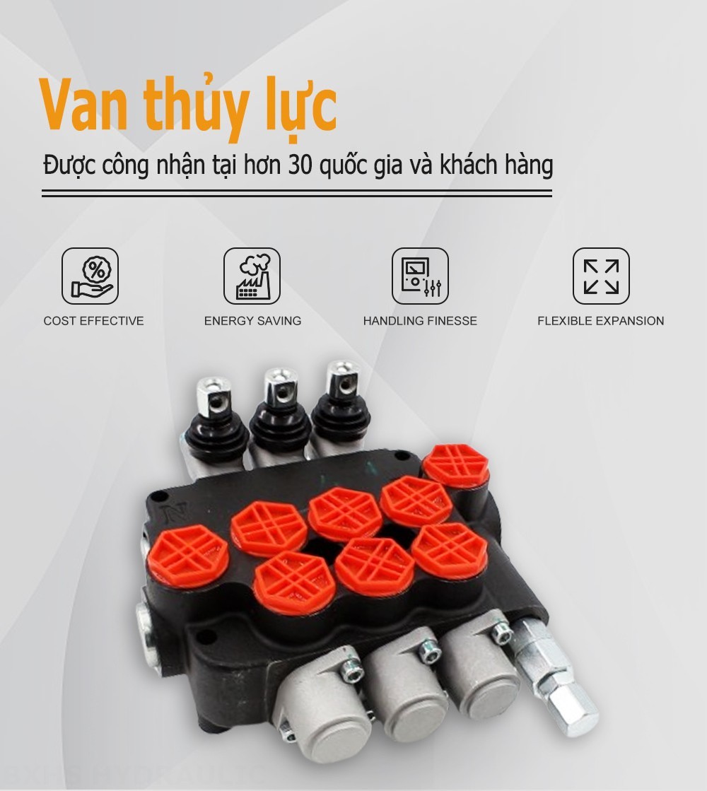 P80-G34-OT Điều khiển thủ công Xy lanh 3 Van định hướng khối liền