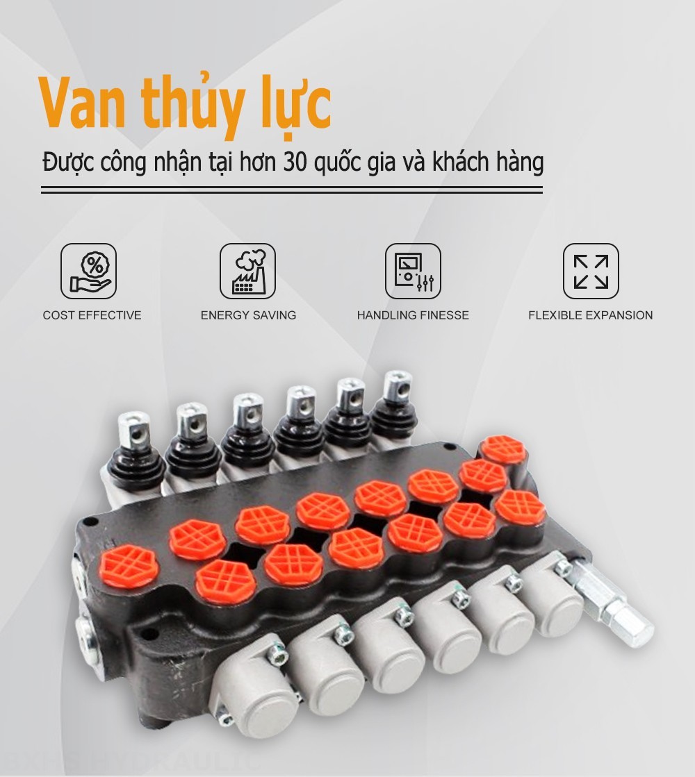 P80-G34-OT Điều khiển thủ công Xy lanh 6 Van định hướng khối liền