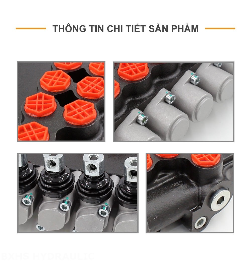 P80-G34-OT Điều khiển thủ công Xy lanh 6 Van định hướng khối liền