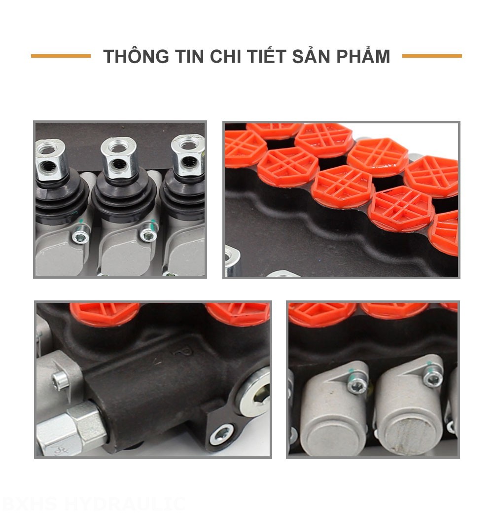 P80-G34-OT Điều khiển thủ công Xy lanh 7 Van định hướng khối liền