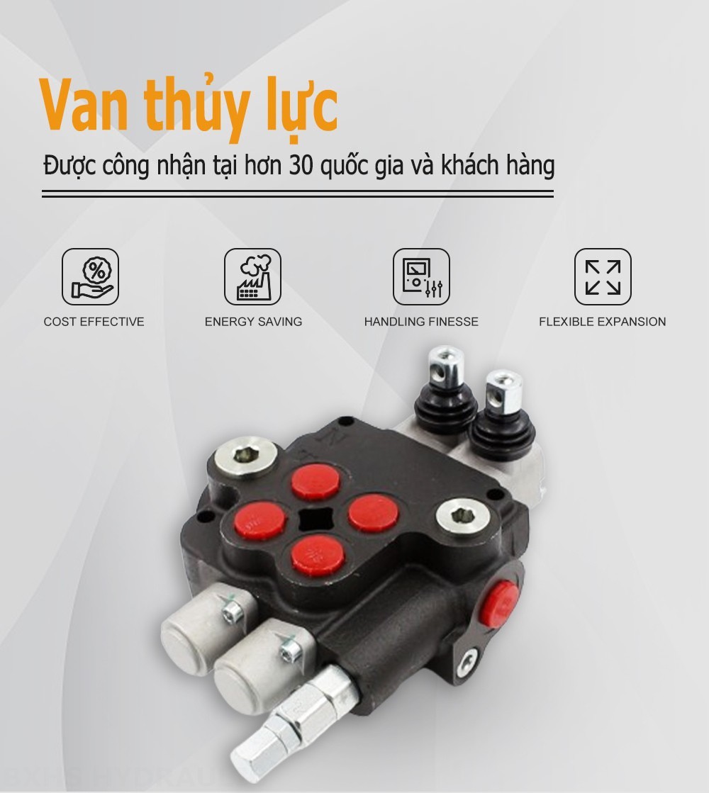 P80-U116-U78-2OT Điều khiển thủ công Xy lanh 2 Van định hướng khối liền