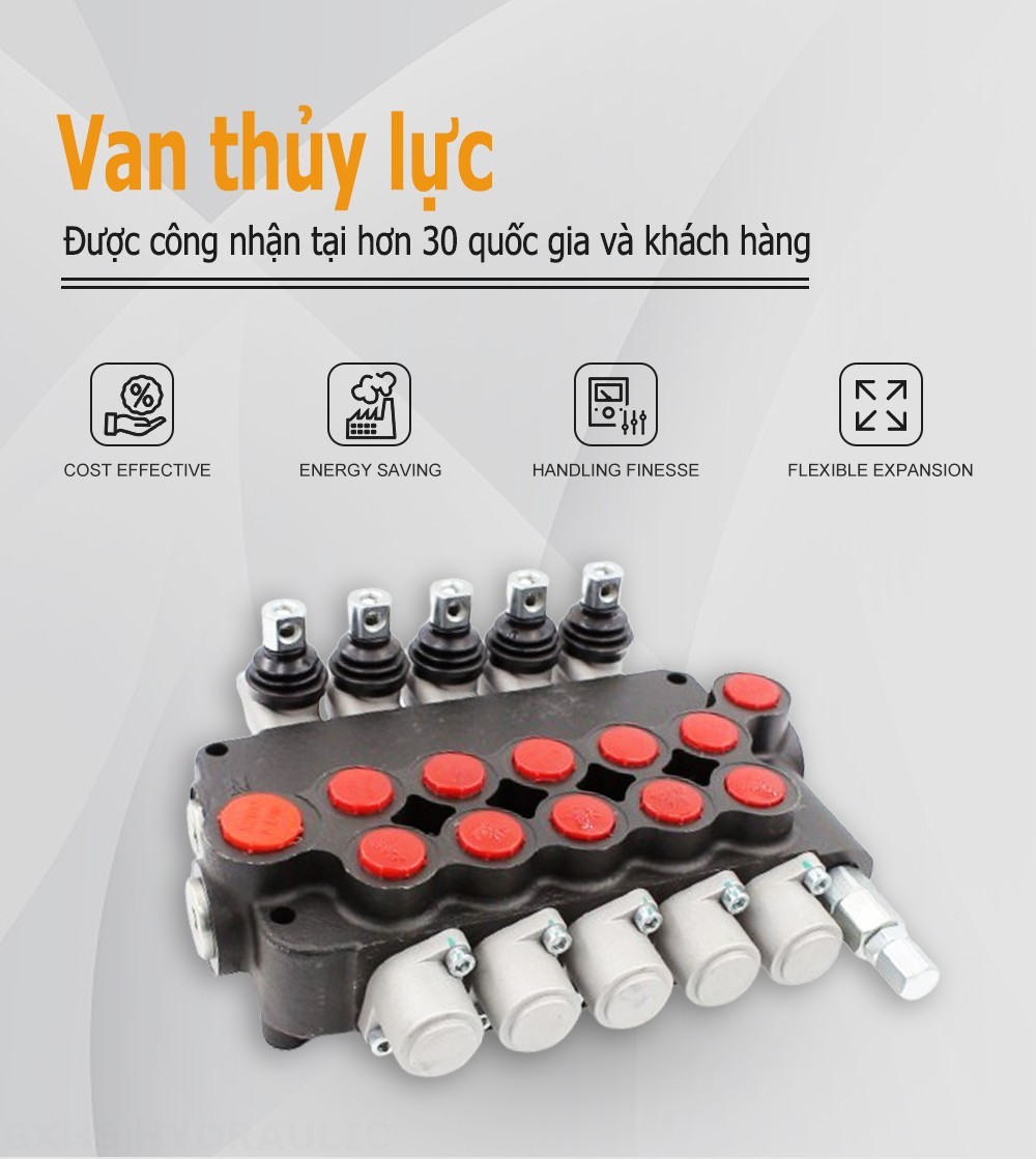 P80-U116-U78-5OT Điều khiển thủ công Xy lanh 5 Van định hướng khối liền