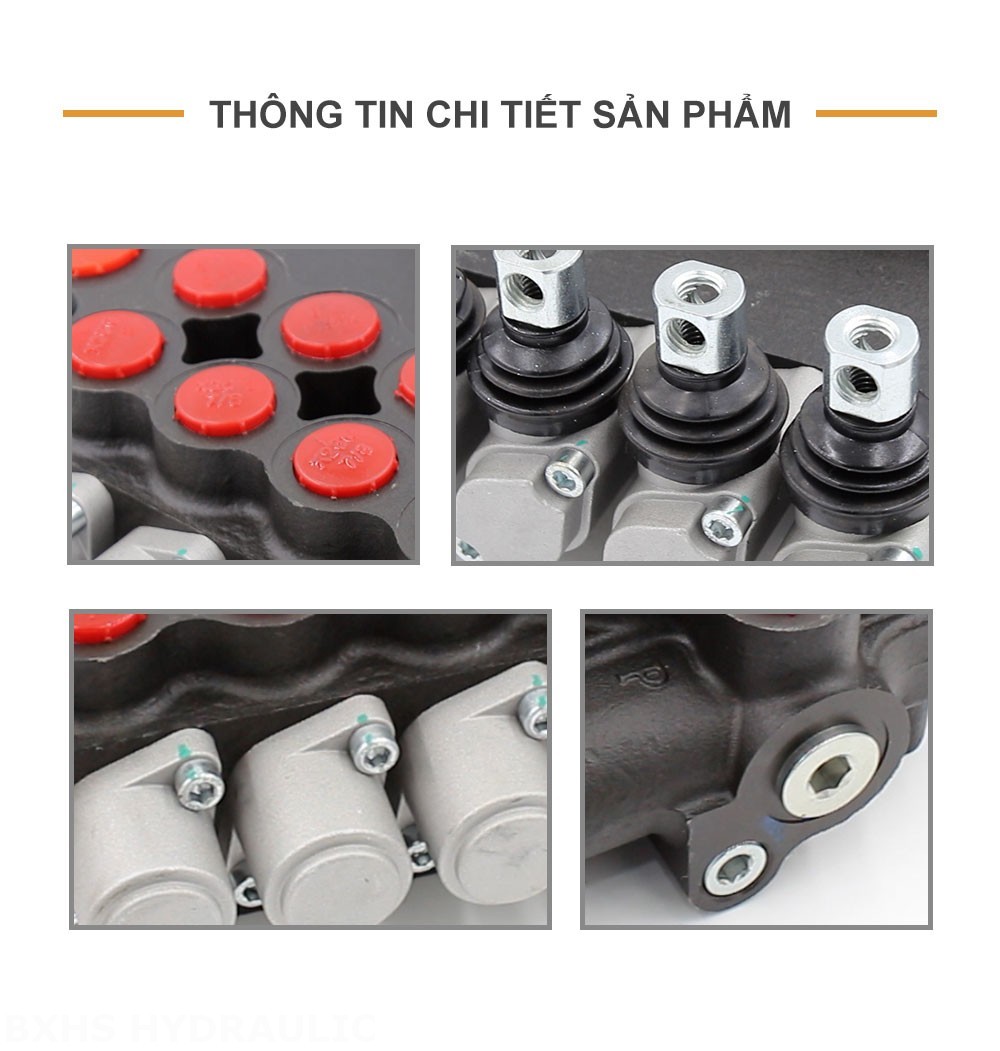 P80-U116-U78-5OT Điều khiển thủ công Xy lanh 5 Van định hướng khối liền