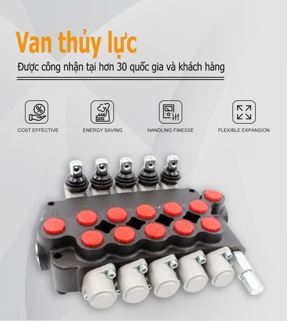 P80-U116-U78-OT Điều khiển thủ công Xy lanh 5 Van định hướng khối liền