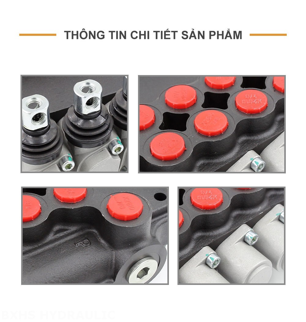 P80-U116-U78-OT Điều khiển thủ công Xy lanh 5 Van định hướng khối liền