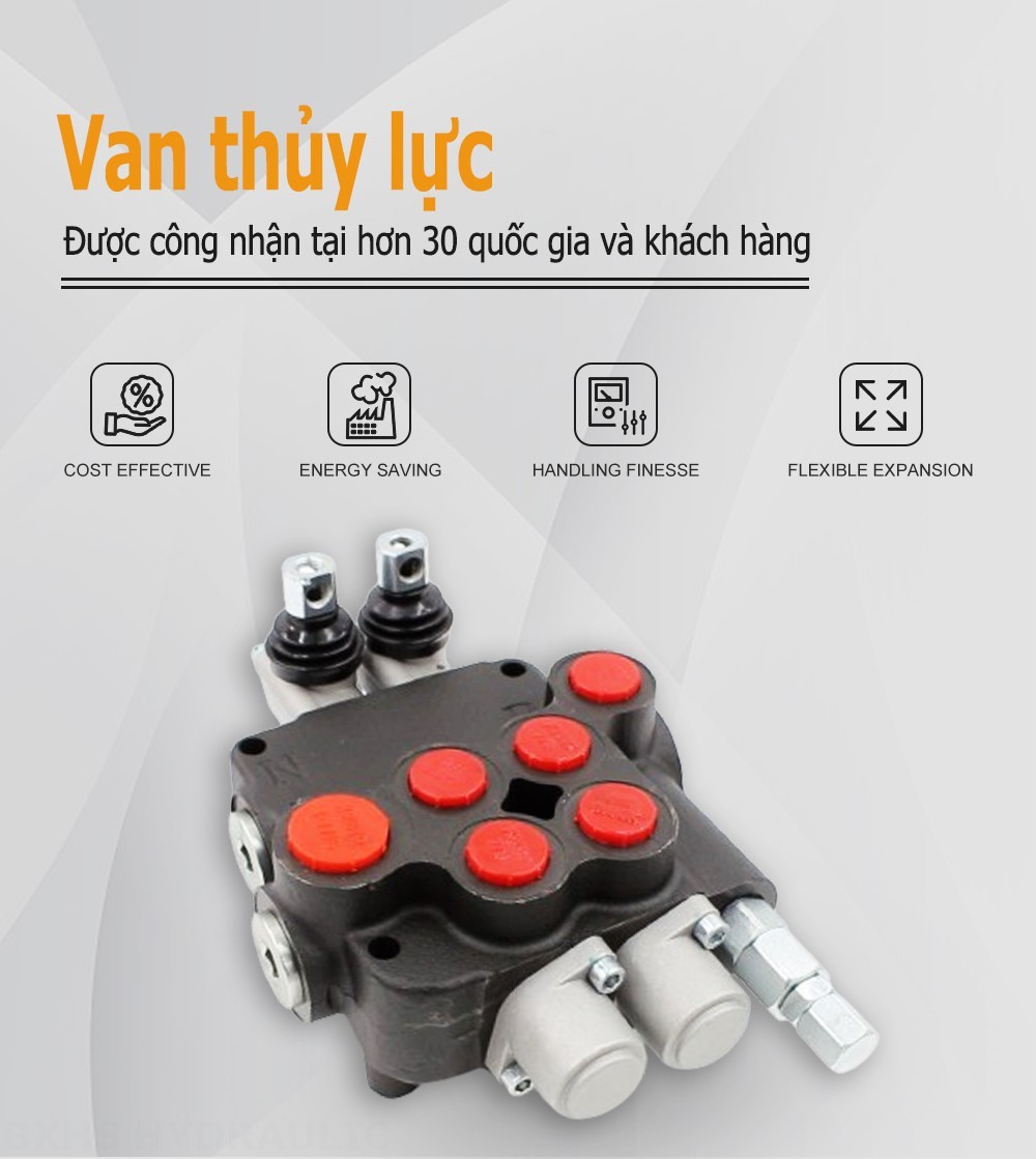 P80-U116-U78 Điều khiển thủ công Xy lanh 2 Van định hướng khối liền