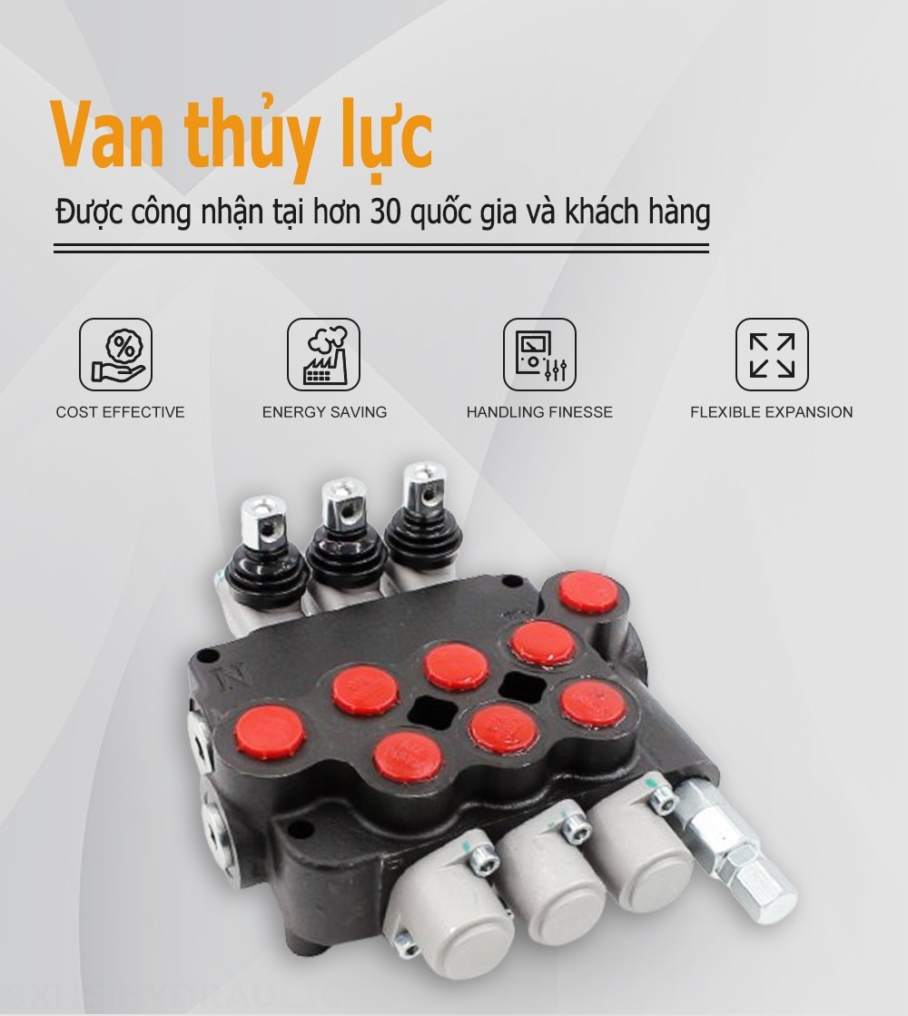 P80-U78-3OT Điều khiển thủ công Xy lanh 3 Van định hướng khối liền