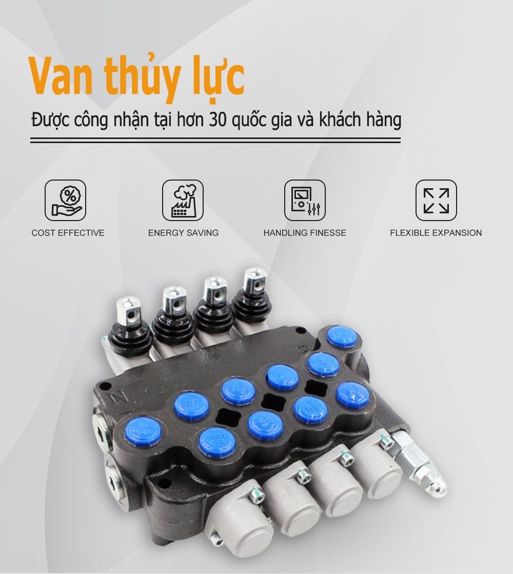 P80-U78-4OT Điều khiển thủ công Xy lanh 4 Van định hướng khối liền