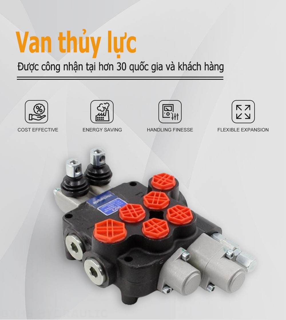 P80A Điều khiển thủ công Xy lanh 2 Van định hướng khối liền