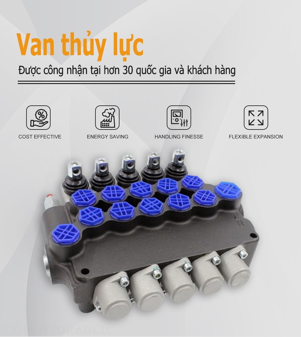 P80F-G34-OT Điều khiển thủ công Xy lanh 5 Van định hướng khối liền