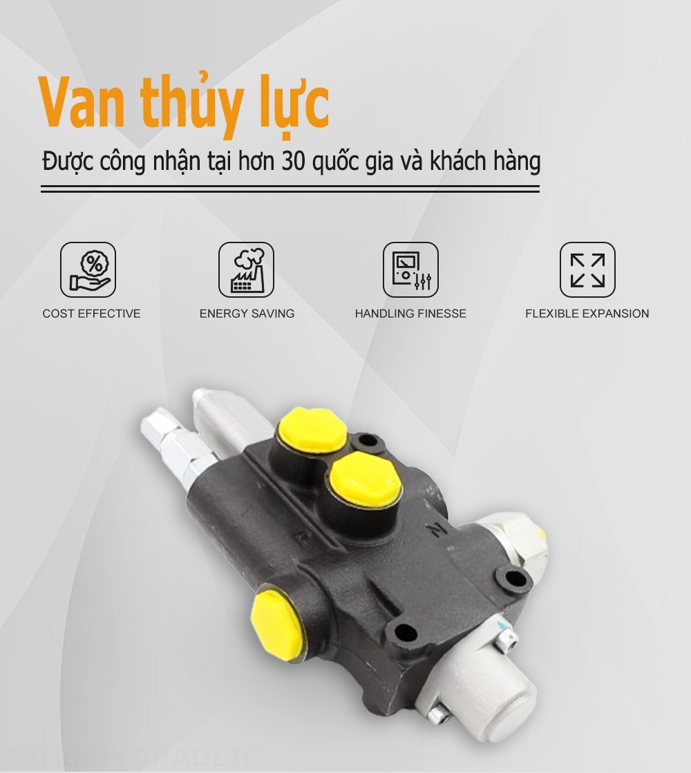 P80J Điều khiển thủ công Xy lanh 1 Van định hướng khối liền