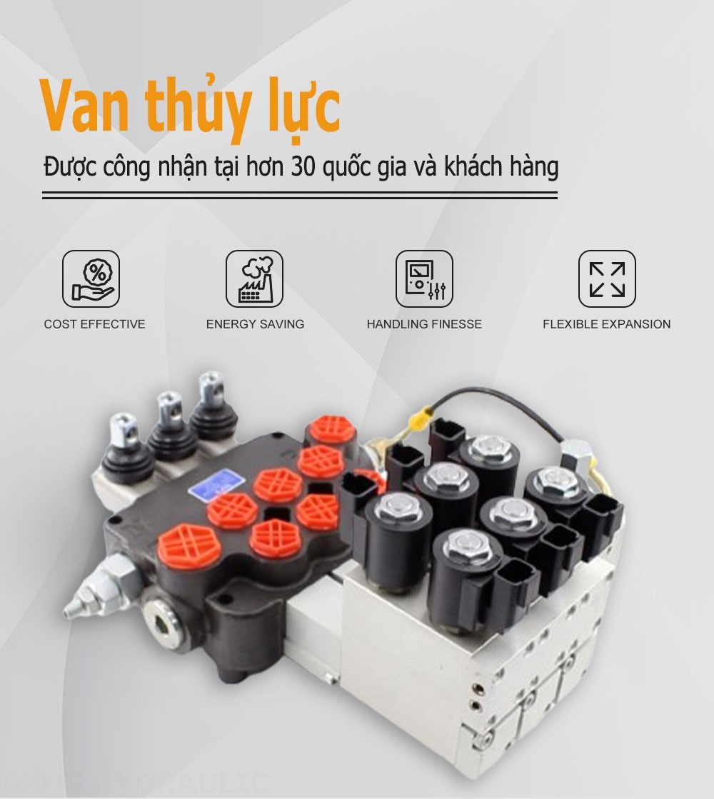 P80 Điện khí-thủy lực Xy lanh 3 Van định hướng khối liền