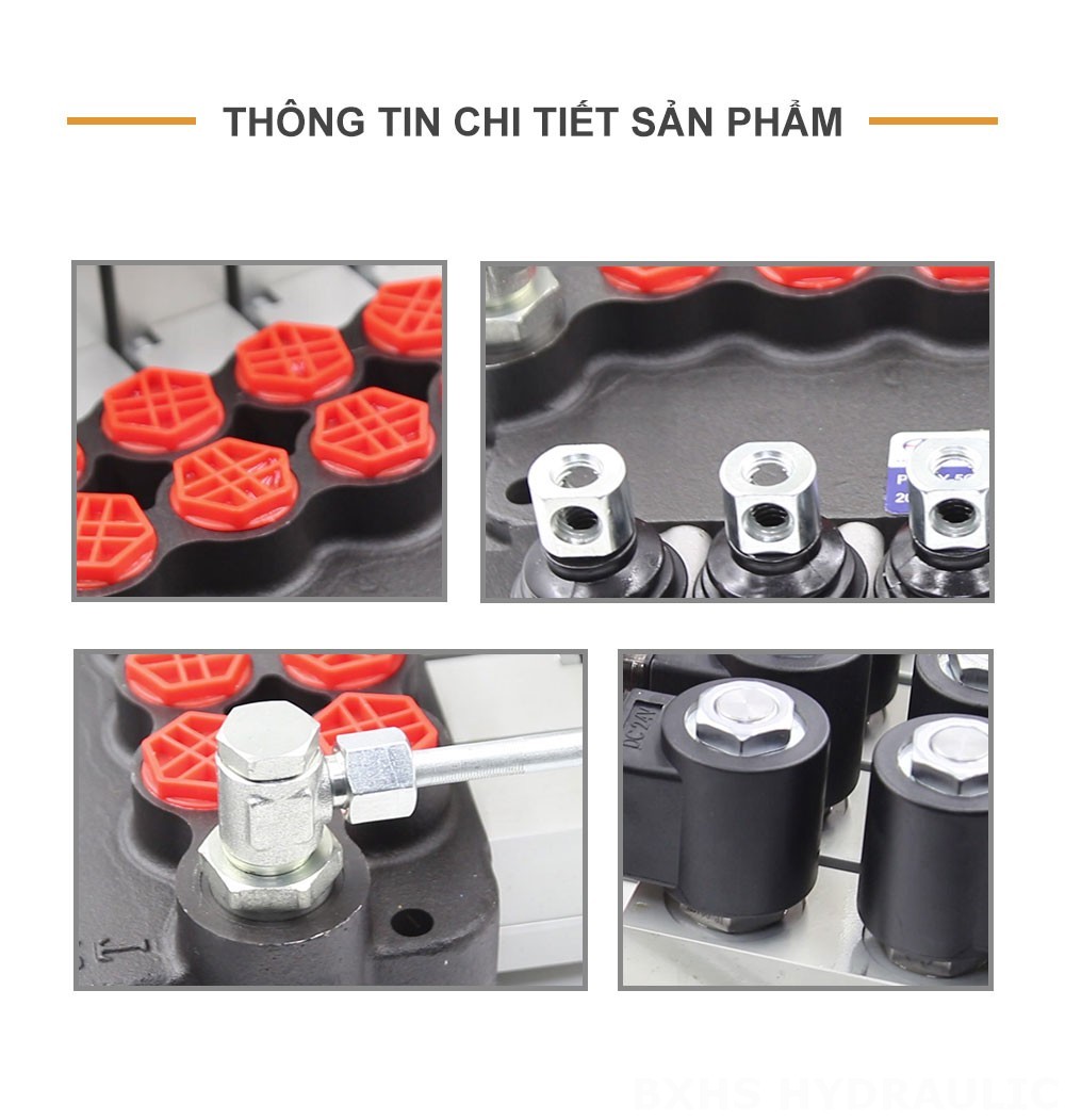 P80 Điện khí-thủy lực Xy lanh 5 Van điều hướng Monoblock