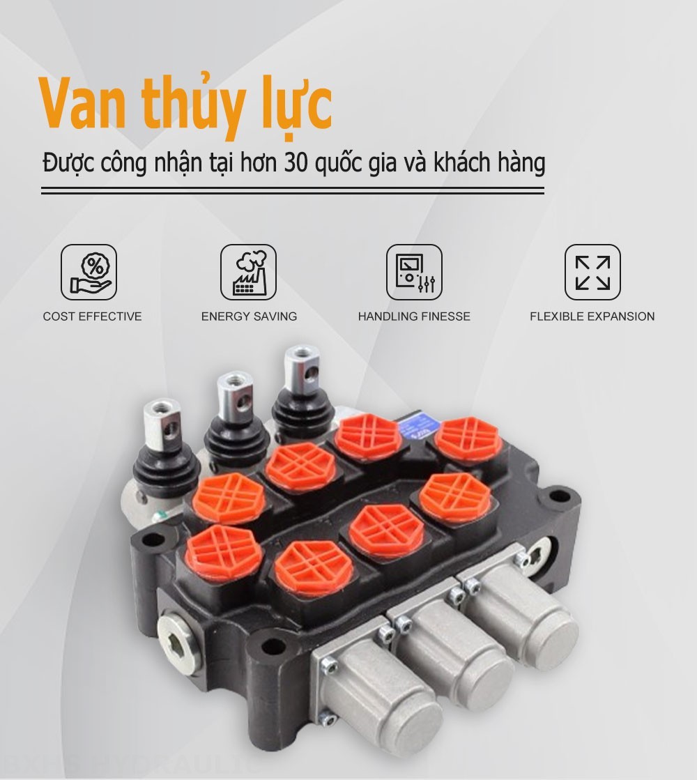 Q95 Điều khiển thủ công Xy lanh 3 Van định hướng khối liền