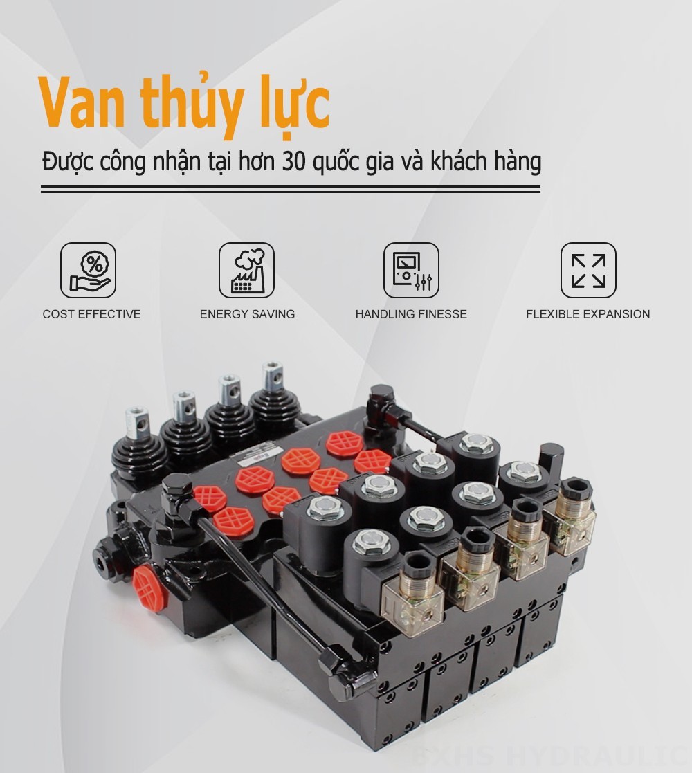 SD11-PG2 Điện khí-thủy lực Xy lanh 4 Van điều hướng Monoblock