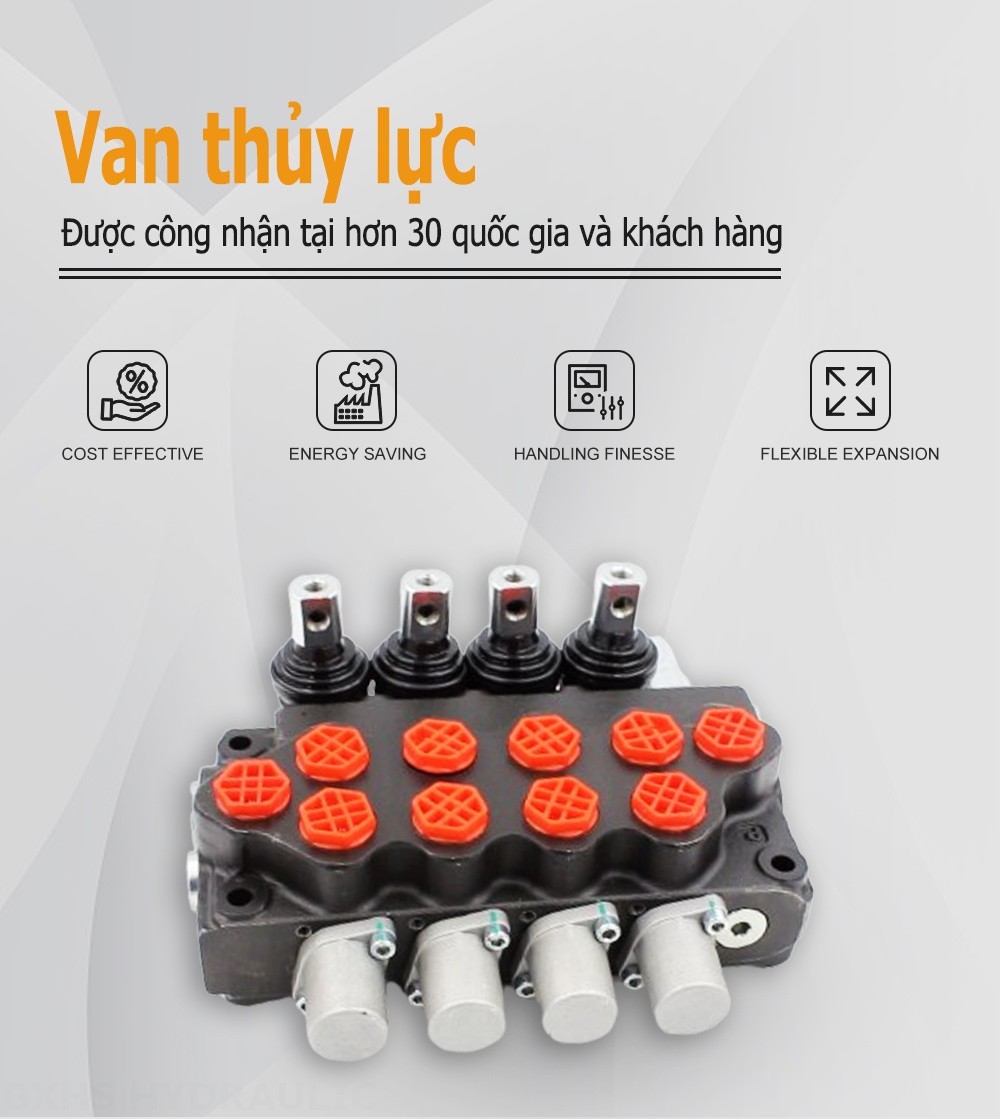 SD5-G38 Điều khiển thủ công Xy lanh 4 Van định hướng khối liền