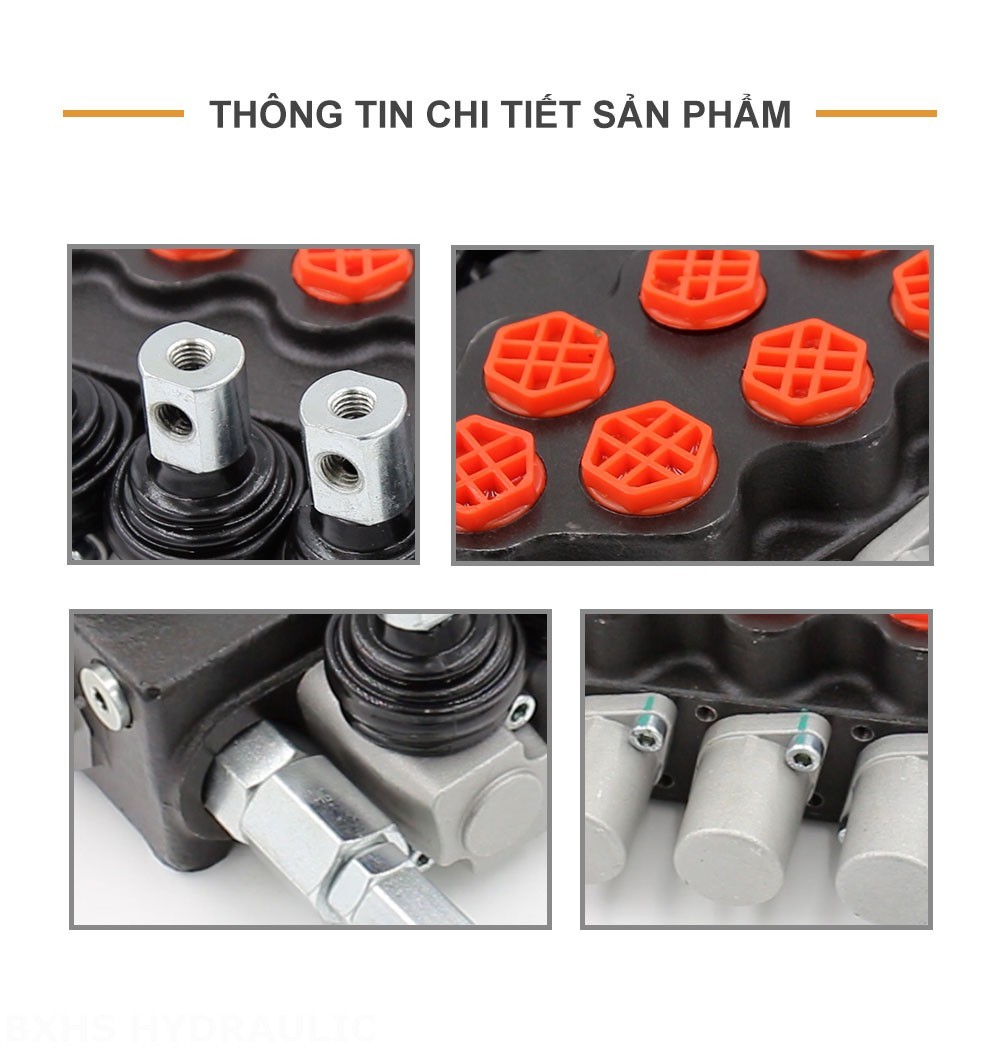 SD5-G38 Điều khiển thủ công Xy lanh 4 Van định hướng khối liền