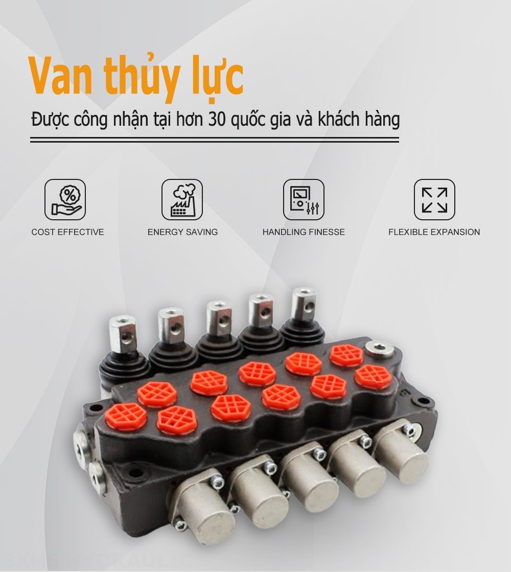 SD5-G38 Điều khiển thủ công Xy lanh 5 Van định hướng khối liền