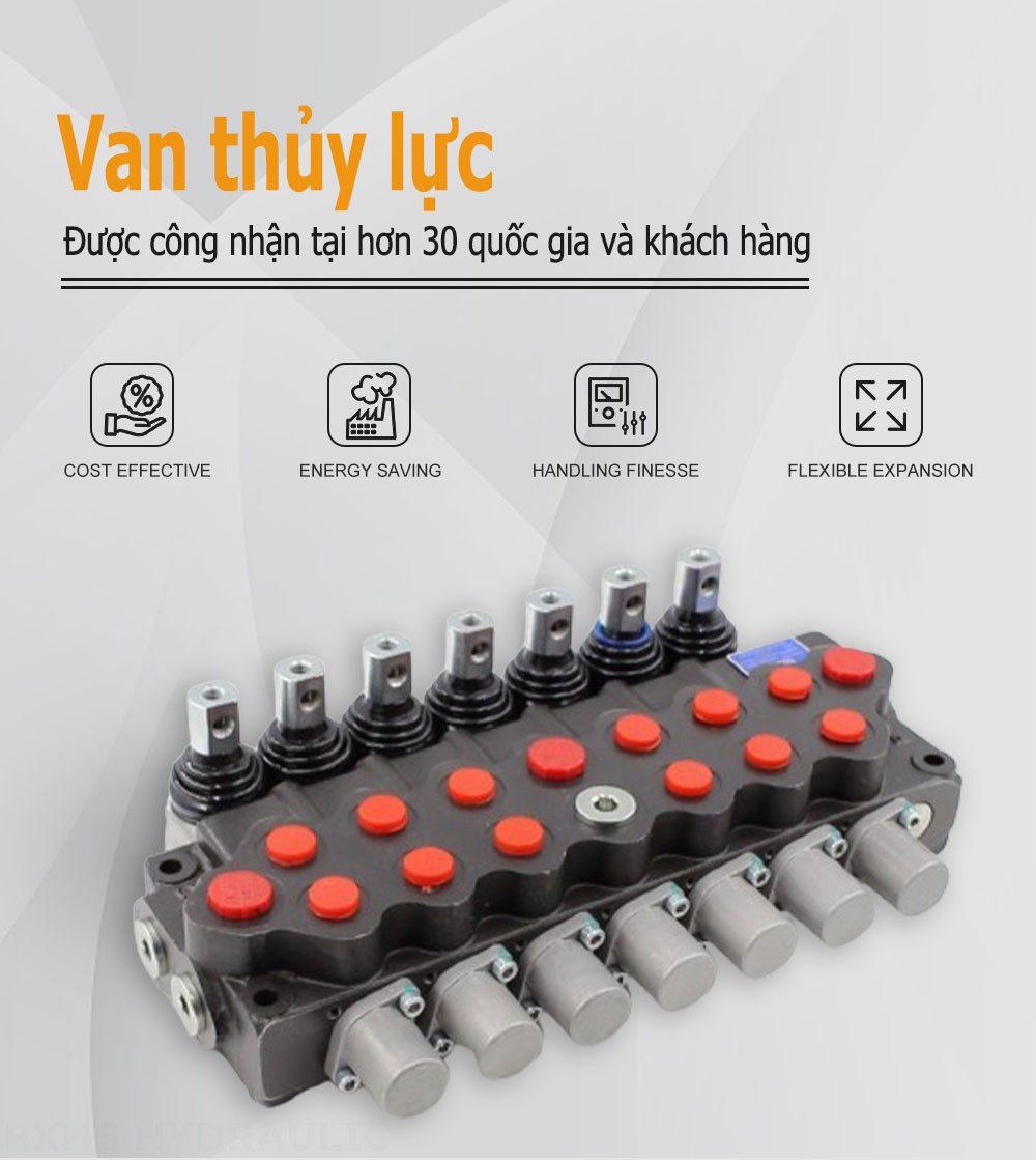 SD5 Điều khiển thủ công Xy lanh 7 Van định hướng khối liền